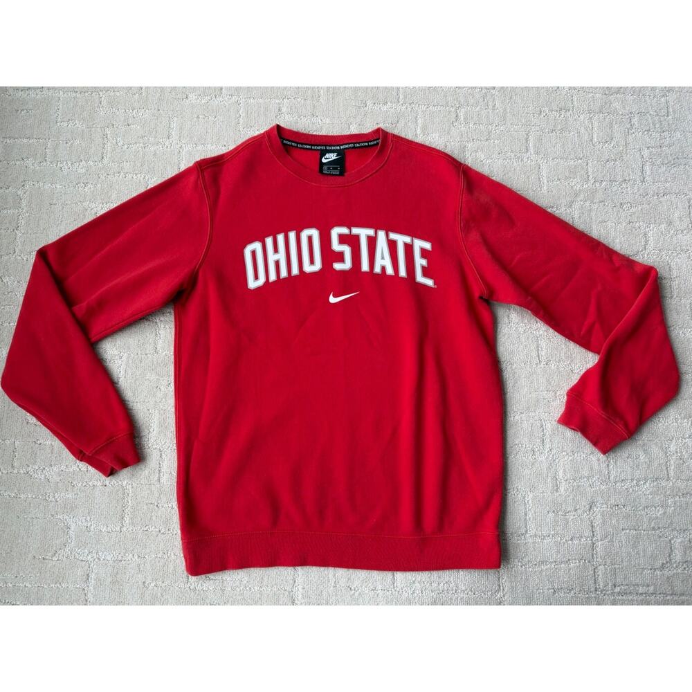Nike Ohio State Buckeyes Sweatshirt Men Pullover Crew Neck Club Fleece